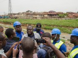 Ceo of Undaglow group and founder of UEN addressing the media after the sod cutting for the commencement of the desilting of the Aboabo river in 2017