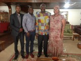Left- Founder FAYAD Aliu mahama and HE john agyekum Kuffuor at his residence to introduce the UEN team on our programs and projects for UEN