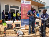 The executive director of the Aliu Mahama Foundation, Dr. Samuel kwadwo Frimpong addressing the media at the launch of the campaign at the word wide miracle outreach in Accra